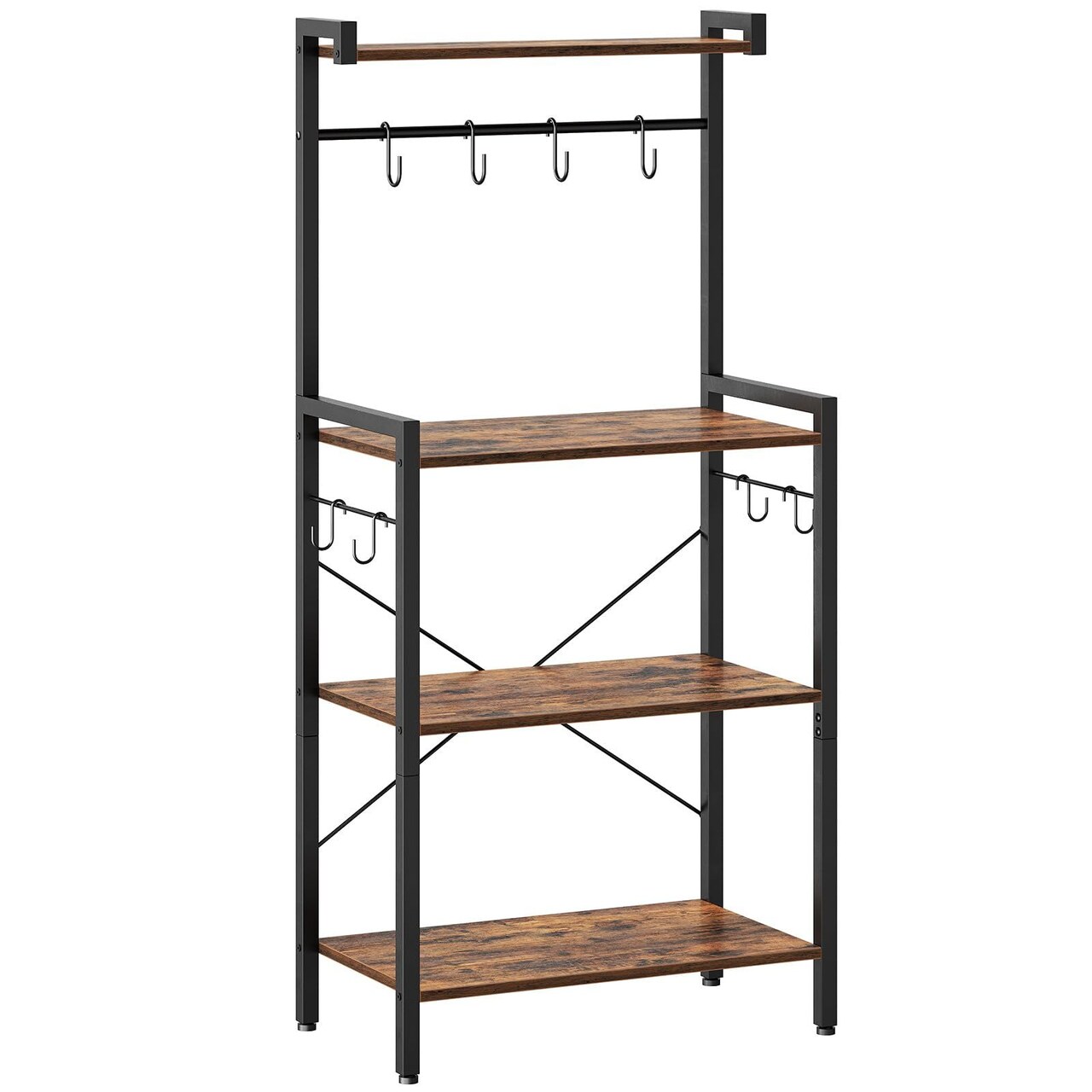 4-Tier Kitchen Rack Microwave Stand Coffee Bar Organizer Brown
